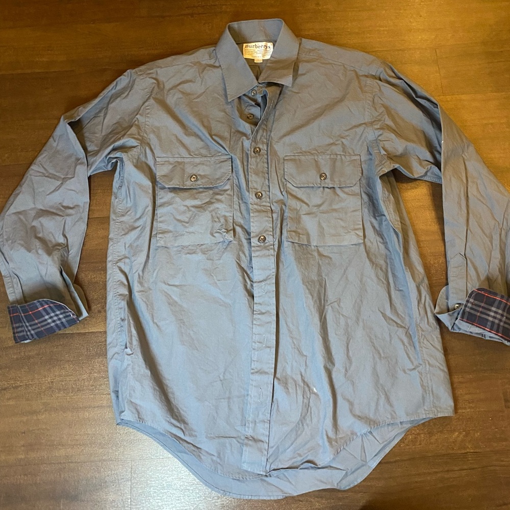 Gray Vintage Burberry Button Up